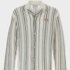 T-shirt Striped Crochet-Knit